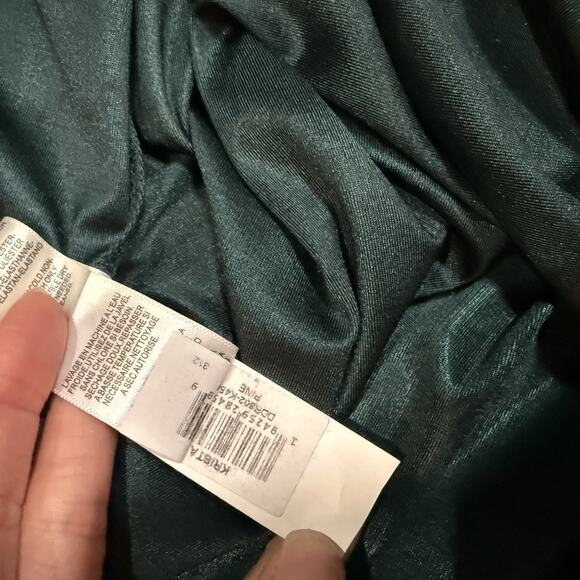 Dress the Population Krista Elegant Tie-Waist Gown Emerald Green Size Large - Picture 13 of 13